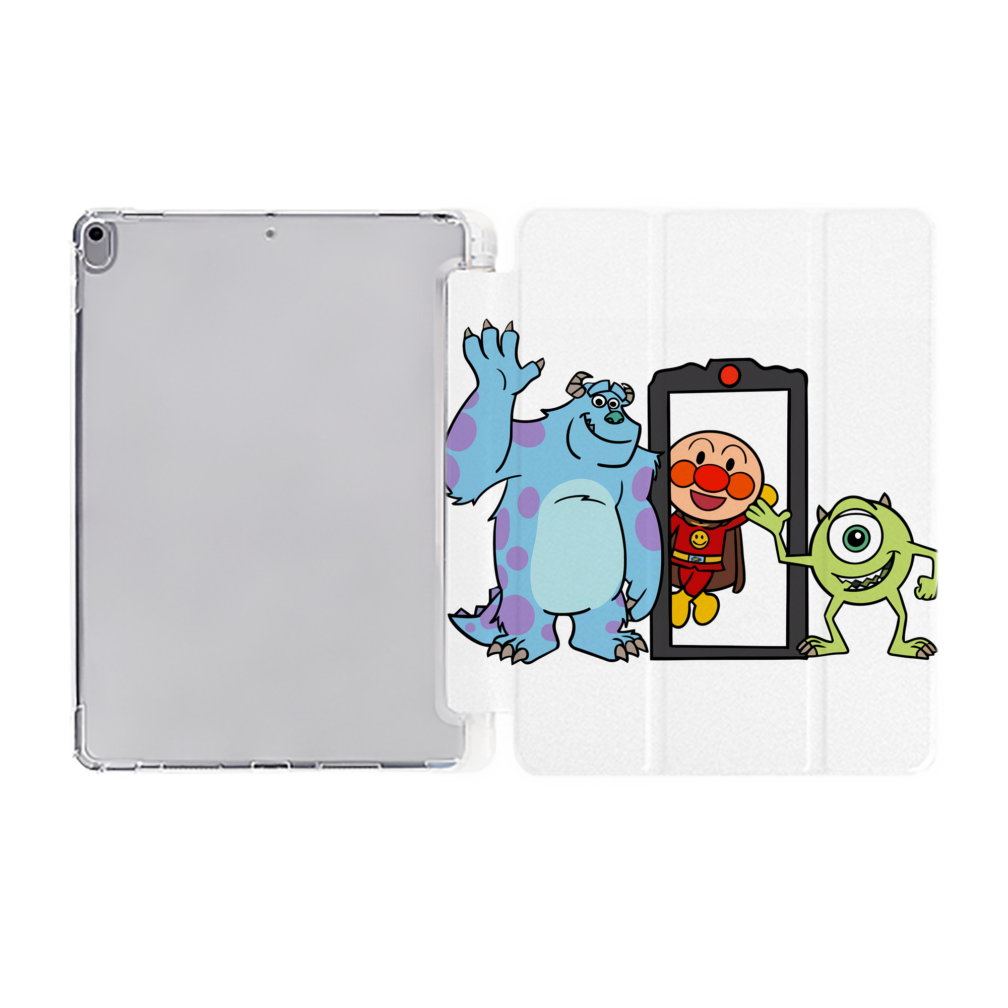 （画像用） アンパンマン Anpanman IPad ケース ペン収納付き 三つ折りスタンド PUレザー×シリコン 対応機種9.5/10.5/10.9インチ